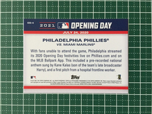 ★TOPPS MLB 2021 OPENING DAY #OD-4 PHILADELPHIA PHILLIES インサートカード「OPENING DAY」★_画像2