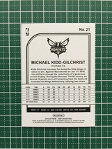 ★PANINI 2019-20 NBA HOOPS #21 MICHAEL KIDD-GILCHRIST［CHARLOTTE HORNETS］ベースカード 2020★_画像2