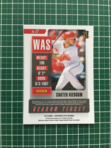 ★PANINI MLB 2019 CHRONICLES #22 CARTER KIEBOOM［WASHINGTON NATIONALS］ベースカード SEASON TICKET ルーキー RC 19★_画像2