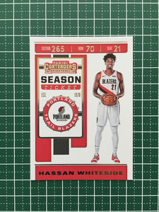 ★PANINI 2019-20 NBA CONTENDERS #36 HASSAN WHITESIDE［PORTLAND TRAIL BLAZERS］ベースカード SEASON TICKET 2020★