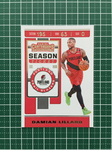 ★PANINI 2019-20 NBA CONTENDERS #20 DAMIAN LILLARD［PORTLAND TRAIL BLAZERS］ベースカード SEASON TICKET 2020★