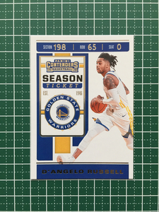 ★PANINI 2019-20 NBA CONTENDERS #21 D'ANGELO RUSSELL［GOLDEN STATE WARRIORS］ベースカード SEASON TICKET 2020★