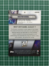 ★TOPPS MLB 2019 BOWMAN'S BEST #53 KESTON HIURA［MILWAUKEE BREWERS］リフラクター パラレル版 ルーキー RC 19★_画像2