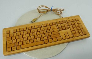 バンブーキーボード USキーボード 竹製 USB bamboo keyboard デスク PC 周辺 入力 木製 S042002