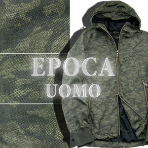 新品 EPOCA UOMO 【迷彩柄】 ダブルジップ リモンタ社 アウター フード付き 定価5.3万円 カモフラージュ 50 LL 春 秋 ★341234 エポカ ウォ