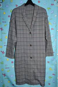 OLIVE de OLIVE Olive des Olive * check pattern long cardigan coat size :F( used )