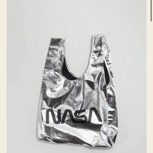 Baggu シルバー ロゴ入り エコバッグ スタンダードサイズ メタリック 銀 nasa