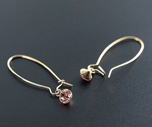  elegant . atmosphere hoop Swarovski champagne earrings lady's 