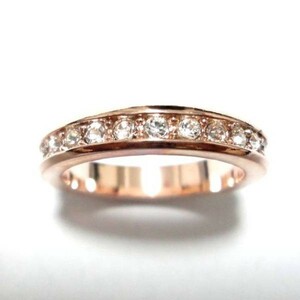2 number full Eternity Swarovski crystal pink gold ring ring lady's 