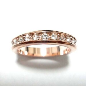 4 number full Eternity Swarovski crystal pink gold ring ring lady's 