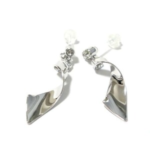  twist plate Swarovski crystal resin post silicon catch earrings lady's 