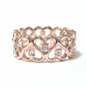 11 number less number. Heart perimeter Rav Lee . design Swarovski crystal pink gold ring ring lady's 