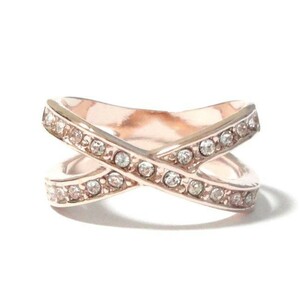 19 number X X Swarovski crystal initial alphabet pink gold ring ring lady's 