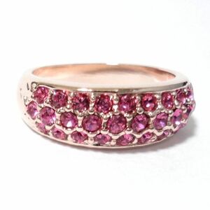 9 number gorgeous pave Swarovski crystal rose pink gold ring ring lady's 