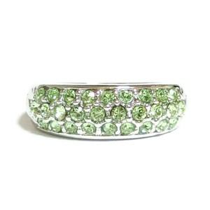 15 номер роскошный pave Swarovski crystal оливин серебряное кольцо кольцо унисекс для мужчин и женщин женский мужской 
