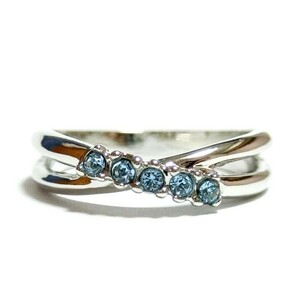 9 номер Cross линия Swarovski crystal аквамарин серебряное кольцо кольцо унисекс для мужчин и женщин женский мужской 