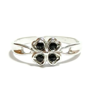 15 номер 4 лист clover Swarovski crystal jet серебряное кольцо кольцо унисекс для мужчин и женщин женский мужской 