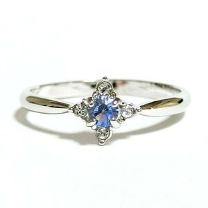 10 number Swarovski crystal light sapphire silver ring ring unisex man and woman use lady's men's 
