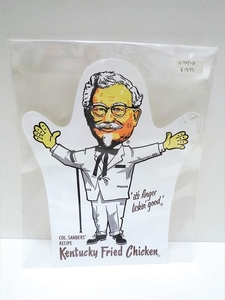 70’ｓ ビンテージ KENTUCKY FRIED CHICKEN ケンタッキーフライドチキン グローブ ビニール手袋 カーネルサンダース 旧ロゴ デッドストック