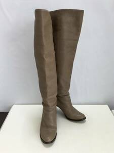  превосходный товар обычная цена 70000 иен low tore шоу zL'AUTRE CHOSE натуральная кожа кожаные сапоги 37(23.5cm соответствует ) бежевый женский ⑳