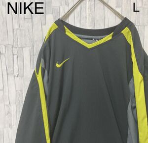 NIKE ナイキ ナイロンプルオーバー ナイロンジャケット サイズL 長袖 シンプルロゴ 刺繍ロゴ スウォッシュ バックロゴ 送料無料