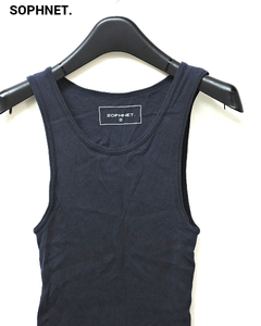 S【SOPHNET. TANK TOP SOPH-000017 NAVY ソフネット タンクトップ ネイビー】