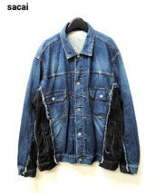 4【DSMG限定 sacai デニムジャケット sacai gemドーバー別注 ドッキングデニムジャケット 18CDGM-48 402 サカイ Gジャン】_画像2