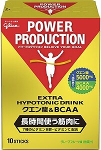 10袋 グリコ パワープロダクション エキストラ ハイポトニックドリンク クエン酸&amp;BCAA グレープフルーツ味 1袋 (6354