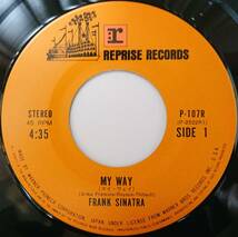 FRANK SINATRA : MY WAY / STRANGERS IN THE NIGHT 国内盤 中古 アナログ EPシングル レコード盤 1976年 P-107R M2-KDO-722_画像4