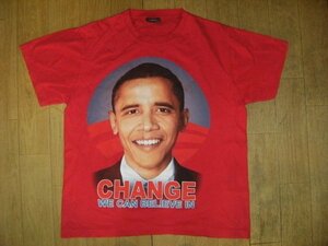レトロ★USA 米国 アメリカ合衆国 第44代大統領 オバマ Tシャツ★Obama WE CAN CHANGE 政治家 ハワイ出身 弁護士