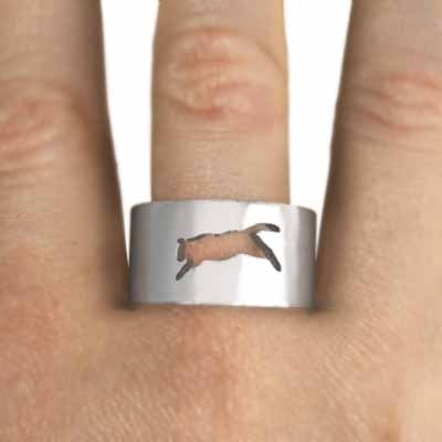 リング 10金ホワイトゴールド 猫 スタンダード 猫の型抜き ...