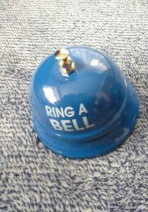 1円スタート　送料無料　青　ブルー　7cm　コールベル　カウンターベル　チャイム　手動　call bell　よくレジ横やホテルに設備されている