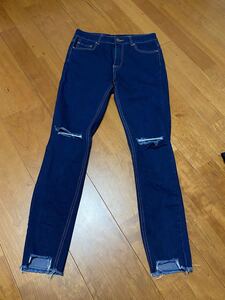 デニムパンツ レディース デニム スキニー ダメージデニム