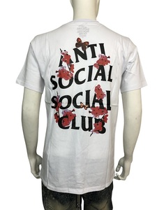 ANTI SOCIAL SOCIAL CLUB 半袖 Ｔシャツ プリント 花柄 ロゴ カジュアル トップス ホワイト M