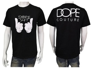 DOPE SHIT DOPE COUTURE 半袖Ｔシャツ プリント トップス ブラック L