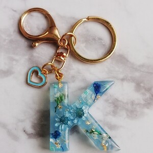 イニシャルキーホルダー【K】(ブルー)
