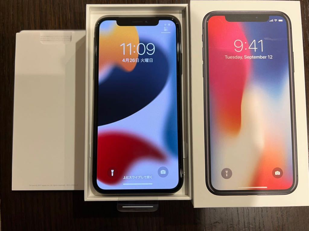 SIMフリー☆Apple iPhone X 256GB スペースグレイ SIMロック解除済