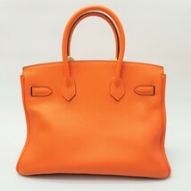 エルメス HERMES バーキン30 オレンジ パラ金具 未使用 保護テープ付 鍵 カデナ クロシェット レインカバー付_画像2