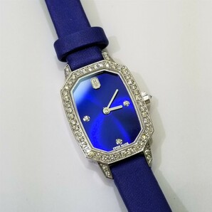 ハリーウィンストン HW エメラルド 可動 付属品完品 レディース 腕時計 18金 K18WG ダイヤモンド ブルー EMEQHM18WW001の画像3