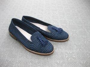 即決☆Contre-Alleeコントレアリー☆タッセルローファー☆NAVY☆36(23cm)☆フラットシューズ☆フランス☆美品☆