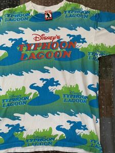 90s old Disney world TYPHOON LAGOON vintage Tシャツ タイフーン ラグーン USA製 アメリカ製 総柄 ディズニー