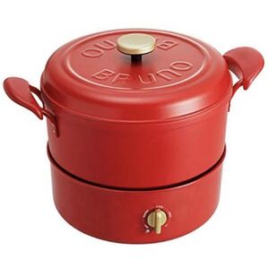 【送料無料】展示未使用品★定価14,300円★BRUNO★ブルーノ★マルチグリルポット★BOE065-RD★レッド★IH対応なべ★電磁調理器★電気鍋
