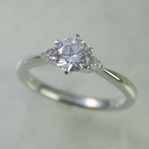 婚約指輪 シンプル プラチナ 安い ダイヤモンド リング 0.3カラット 鑑定書付 0.303ct Fカラー SI2クラス EXカット CGL