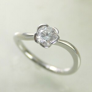 婚約指輪 シンプル プラチナ 安い ダイヤモンド リング 0.3カラット 鑑定書付 0.300ct Fカラー SI2クラス EXカット CGL