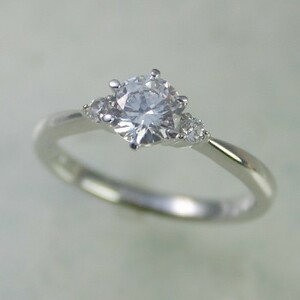 婚約指輪 シンプル プラチナ 安い ダイヤモンド リング 0.3カラット 鑑定書付 0.323ct Fカラー I1クラス 3EXカット CGL