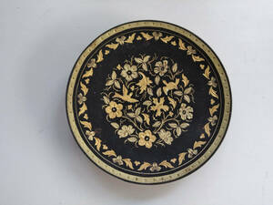  スペイン トレド Damasquinado(ダマスキナード)　ダマスキナード 純金象嵌 　径14.7cmｘ高さ2ｃｍ　飾り皿