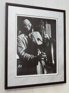 レスター・ヤング/1948/アートピクチャー額装/Lester Young/プレズ　Prez/額付ジャズ/Framed Sax Great/趣味部屋/モダンリビング/飾る　