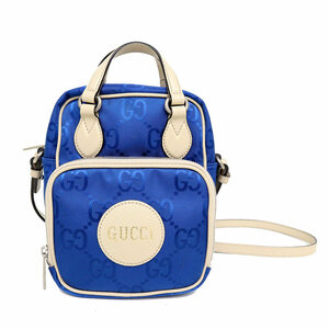 (جديد / غير مستخدم) Gucci GUCCI GG Nylon Leather Gucci of the Grid حقيبة كتف أزرق قطري أزرق 625850, حقيبة كتف, مصنوع من القماش, نايلون