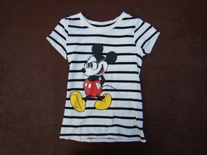 T-shits Tシャツ AZno.129 MICKEY MOUSE DISNEY 白150 B70-78 上着 古着　used ティーシャツ　