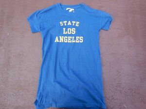 T-shits Tシャツ AZno.92 SEVENDAYS SUNDAY 紺M STATE LOS ANGELES 160/85 上着 古着　used ティーシャツ　